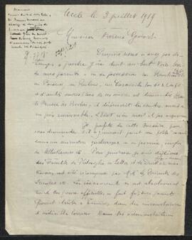 Lettre de Mr M. Gailly (Uccle) par laquelle il offre en vente plusieurs tableaux anciens. — Sans ...