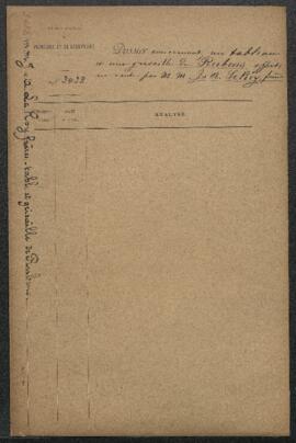 Dossier concernant deux œuvres de Pierre Paul Rubens offertes en vente par MM J. et A. Le Roy (Br...
