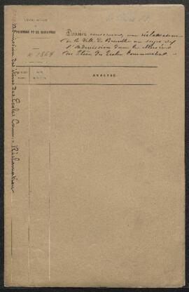 Dossier concernant les plaintes émises en 1888 et en 1899 suite à la non admission au Musée de gr...