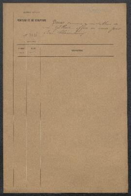 Dossier concernant un tableau de Louis Gallait représentant Le Tasse visité par Montaigne, offert...