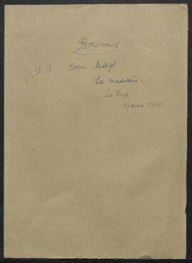 Dossier concernant une Madeleine, tableau de Cornelius Metsys, offert en vente par la Galerie A.M...