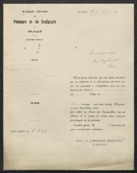 Dossier concernant deux tableaux, un Portrait de Nicolas de Hellincxs de Porbus [Frans Pourbus le...