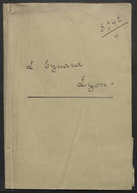 Dossier concernant la demande de Mr L. Eynard (France, Lyon) désirant se procurer des reproductio...