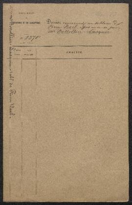 Dossier concernant un tableau de Pierre Boel représentant Des paons, perroquets et canards dans u...