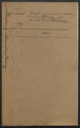 Dossier concernant un tableau de Jean Koenig [Johann König ?] représentant Adam et Eve dans le Pa...