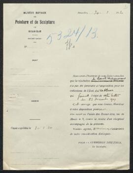 Dossier concernant Un paysage de E[ugène Napoléon] Deterre, signé et daté 1841, offert en vente p...