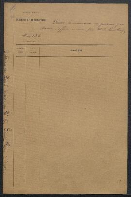 Dossier concernant un tableau peint en 1817 par J. Louis David et représentant le Portrait de Mad...