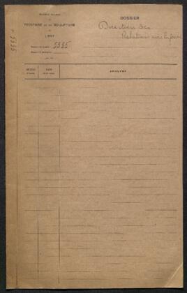 Dossier concernant la Direction des relations avec la Presse (au ministère de la Guerre) et l’abonnement à l’Auxiliaire de la presse.