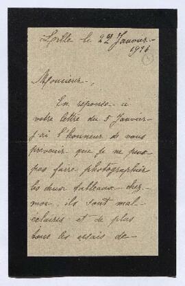 Dossier concernant deux tableaux, l’un attribué à [Antoon] van Dyck représentant Saint Sébastien,...