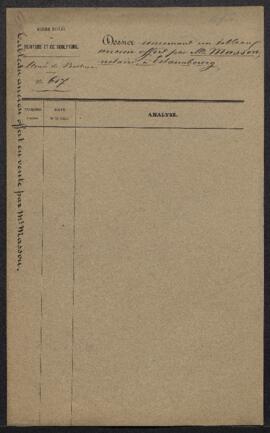 Dossier concernant un tableau ancien, offert en vente par le notaire P. M. Masson (Estaimbourg, p...