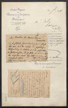 Dossier concernant un tableau offert en vente par Mr Fabry (Allemagne, Jülich). Offre refusée.