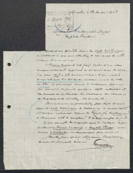 Lettre concernant une proposition de réunir dans la salle historique du Musée une collection de s...