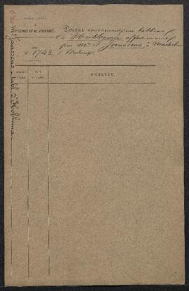 Dossier concernant un Paysage de [Meindert] Hobbema, offert en vente par Mr F. Janssens (Malines)...