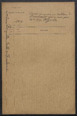 Dossier concernant un Portrait de vieillard attribué à Rembrandt, signé, offert en vente par Mme ...