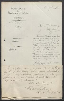 Dossier concernant un Paysage des hauteurs de Beez tableau attribué à Louis Dubois et un primitif...