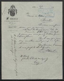 Lettre concernant un tableau de l’année 1618 signé van Eyck offert en vente par l’entremise de Mr...