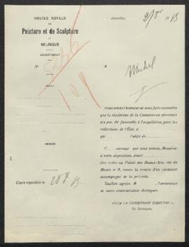 Dossier concernant un tableau de Hendrick M[artensz.] Sorgh, offert en vente par W. Michel (Bruxe...