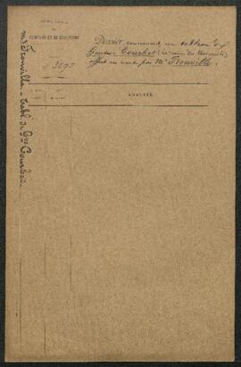 Dossier concernant un tableau de Gustave Courbet représentant La remise de chevreuils, offert en ...