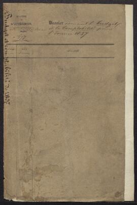 Dossier concernant le budget et la comptabilité pour l’Exercice 1857.