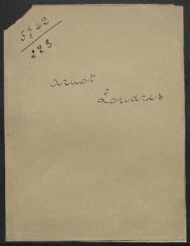 Dossier concernant la demande de renseignements émanant des Galeries Arnot (Angleterre, Londres) ...