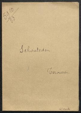 Lettre à Mr Schouteden, directeur du Musée Colonial de Tervuren, relative au renvoi d'une corresp...