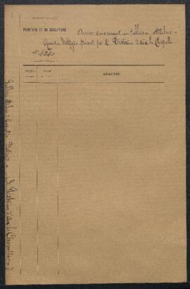 Dossier concernant un tableau attribué à Quentin Metsys, offert en vente par Mr A. Flörsheim (All...