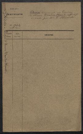 Dossier concernant un dessin de Henri Vander Haert, offert en vente par Mr G. Hérode (Schaerbeek)...