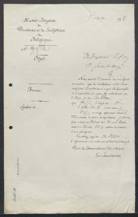 Dossier concernant La Rixe, tableau de Charles de Groux, offert en vente par Le Roy Fres (Bruxell...
