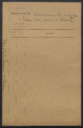 Dossier concernant un tableau, Etudes, attribué à Nicolas Berchem, offert en vente par Mr A. Walr...