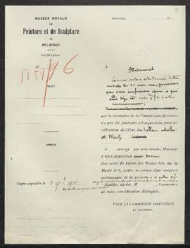 Dossier concernant Les anges rebelles de Antoine Joseph Wiertz, offert en vente par Mlle Adèle Ot...