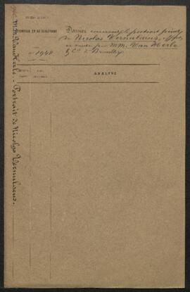 Dossier concernant le Portrait de Nicolaus Vernulaeus, offert en vente par MM. C. Van Herlé &...