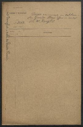 Dossier concernant un tableau de Guido Reni représentant L’enlèvement d’Hélène, femme de Ménélas,...