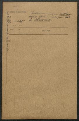 Dossier concernant un tableau ancien offert en vente par Mr E. Hoevaert (Louvain). — Sans suite a...