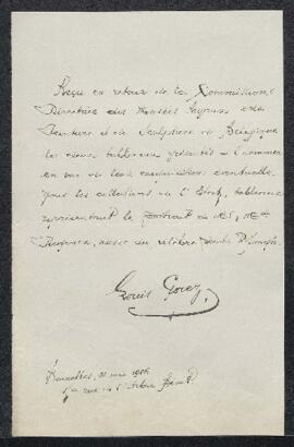 Dossier concernant deux tableaux de [Gustave Léonard] de Jonghe représentant un Portrait du peint...