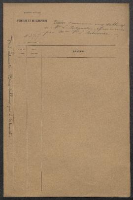 Dossier concernant deux tableaux offerts en vente par la veuve du peintre belge Louis Joseph Noel...