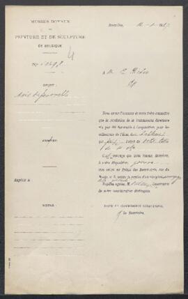 Dossier concernant un panneau représentant Les anges annonçant à Abraham la naissance du fils pro...