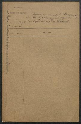 Dossier concernant la restauration par [Jan Frans ?] Van Leemputten des quatre cartons de [Willem...