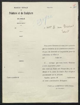 Dossier concernant un Portrait de la reine Louise-Marie peint en 1851 par Alexandre Robert et off...