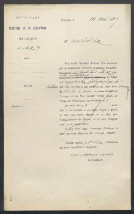 Dossier concernant Six fumeurs autour d’une table tableau attribué à Matheus van Helmont, offert en vente par Mr St. Nicholson (Grande-Bretagne, Wimbledon). — Sans suite.