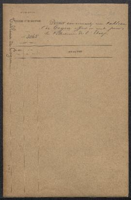 Dossier concernant un tableau de Félix Cogen intitulé Femmes de pêcheurs de Scheveningen attendan...