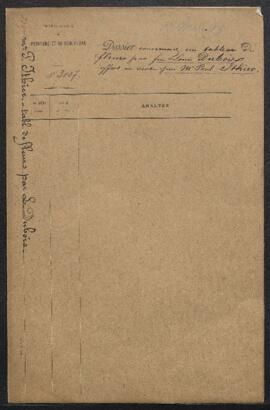 Dossier concernant un Tableau de fleurs de Louis Dubois par Paul Ithier (Saint-Josse-ten-Noode). ...