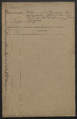 Dossier concernant le don fait au Musée par le lieutenant général Meyers de deux cadres contenant...