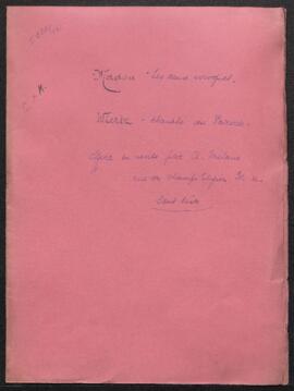 Dossier concernant Les deux Ivrognes, tableau de Jean Baptiste Madou, et Patrocle, esquisse de An...