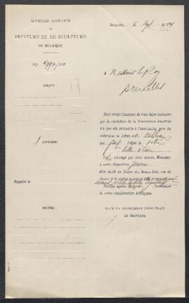 Dossier concernant une Marine au clair de lune tableau de Louis Artan, offert en vente par Leroy ...