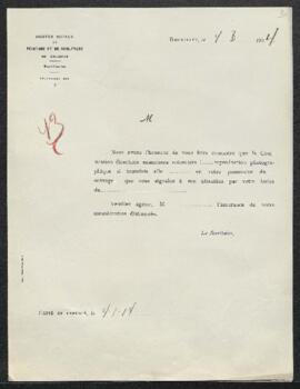 Dossier concernant un Paysage des fjords en Norvège, tableau de [Antoine] Wiertz, offert en vente...