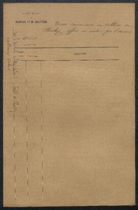 Dossier concernant un tableau de [Eugène] Plasky représentant Les vieux tilleuls du tir au bercea...