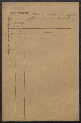 Dossier concernant un tableau de Snyders, Fleurs, offert en vente par Félix Mommen (Bruxelles). —...