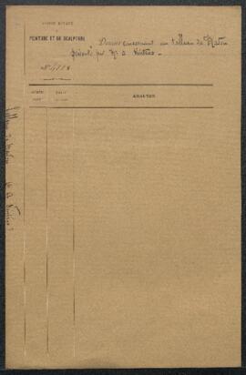 Dossier concernant un tableau de [Jean-Baptiste] Madou appartenant à Achille Vintras et offert en...