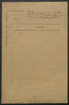 Dossier concernant deux tableaux anciens soumis à l’examen du Musée par Joseph Jadot (Gembloux), ...
