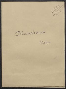Dossier concernant la demande de renseignements de Mr C. F. Blanchard (France, Nice) sur deux tab...